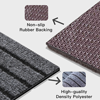 Karpet Keset Pintu Ukuran Khusus Bahan Polyester Alas TPR Anti Selip Tahan Air Keset Pintu Luar Ruangan Ramah Hewan Peliharaan Grosir OEM