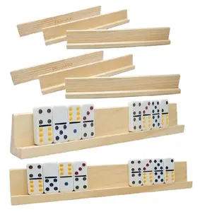 סט של 8 דומינו עץ mahjong מחזיק הרכבת מקסיקני דומינו