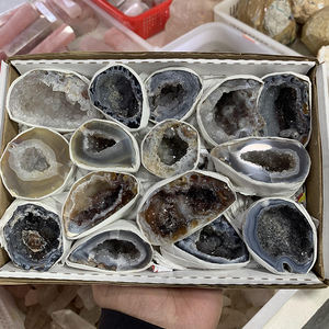 Scatola di geode di agata di cristallo naturale all'ingrosso pezzi di grandi dimensioni grezzi Druzy campione <span class=keywords><strong>chakra</strong></span> guarigione artigianato folk <span class=keywords><strong>pietre</strong></span> per la decorazione - Product Image 2