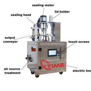 Machine de scellage thermique semi-automatique manuelle Xtime pour capsules de café <span class=keywords><strong>Nespresso</strong></span>, bols, bocaux, films PET, PE, PVC et feuilles d'aluminium - Product Image 3