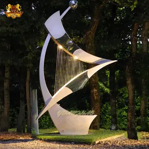 Outdoor Metal Modern Metal Art Fountain Stainless Steel Statue Water Fountain For Garden Pool