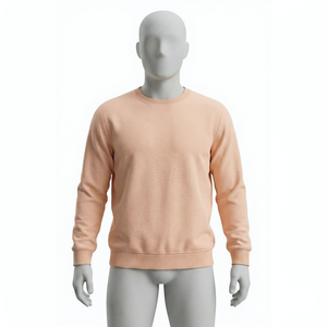 เสื้อสเวตเชิ้ตคอกลมสีพีชสำหรับผู้ชาย ทรงปกติ ผ้าถัก 100% คอตตอน สีพื้น สวมใส่สบายๆ สำหรับฤดูใบไม้ร่วง - Product Image 1