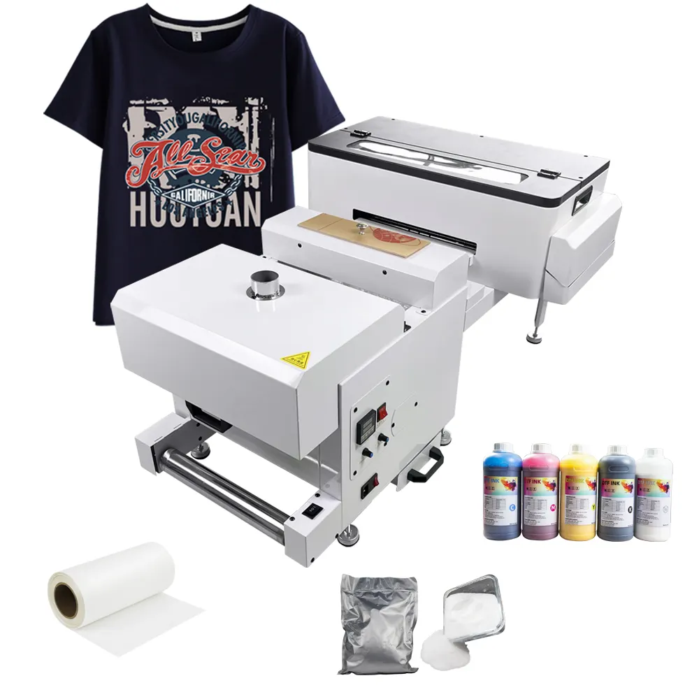 Boa venda direta para filme 30cm mini tamanho desktop 1390 dtf impressora com pó shaker para iniciar camiseta impressão negócio