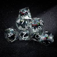 Ensemble de dés en résine sur le thème du Seigneur des Anneaux, personnalisé, 7 pièces, avec anneau, pour les jeux de rôle sur table DND, cadeau pour les joueurs