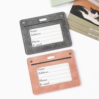 Porte-badge créatif vintage en cuir PU, étui portable pour cartes de visite et badges professionnels