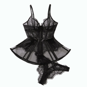 Indumenti da notte Sexy Sexy con stampa seduttrice in pizzo con abito da notte trasparente - Product Image 5