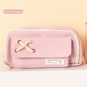 Étuis à crayons en toile de coton de haute qualité, style simple, avec décor en corde croisée, pour le rangement des fournitures scolaires des étudiants - Product Image 4