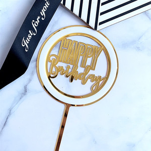 Adorno de Pastel de Cumpleaños Acrílico con Diseño 3D de Doble Capa Redondo, con Miel y Dulzura, en Varios Colores, Decoración para Fiesta de Cumpleaños - Product Image 5