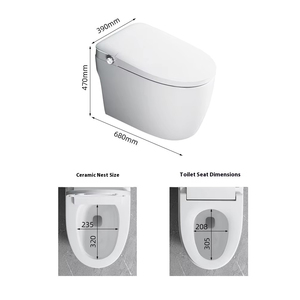 WC Intelligente con Spruzzatore d'Acqua e Asciugatore, Funzionamento con Sensore a Pedale, Sedile Riscaldato e Display LED <span class=keywords><strong>per</strong></span> <span class=keywords><strong>Bagno</strong></span> - Product Image 5