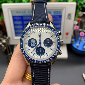 Montre de sport pour homme en acier inoxydable de haute qualité avec verre saphir bleu nuit, automatique, étanche, de luxe Omegaes - Product Image 1