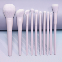 Nouvelle conception 2026 – Lot de 10 pinceaux de maquillage synthétiques de luxe violets OEM, personnalisables avec logo, pour visage et yeux – Vente en gros
