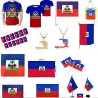 Nouveau drapeau d'Haïti, drapeau de jardin à agiter, série personnalisée, sac banane, sac à cordon pour bagages, sac à déjeuner, casquette de baseball, t-shirt à manches courtes