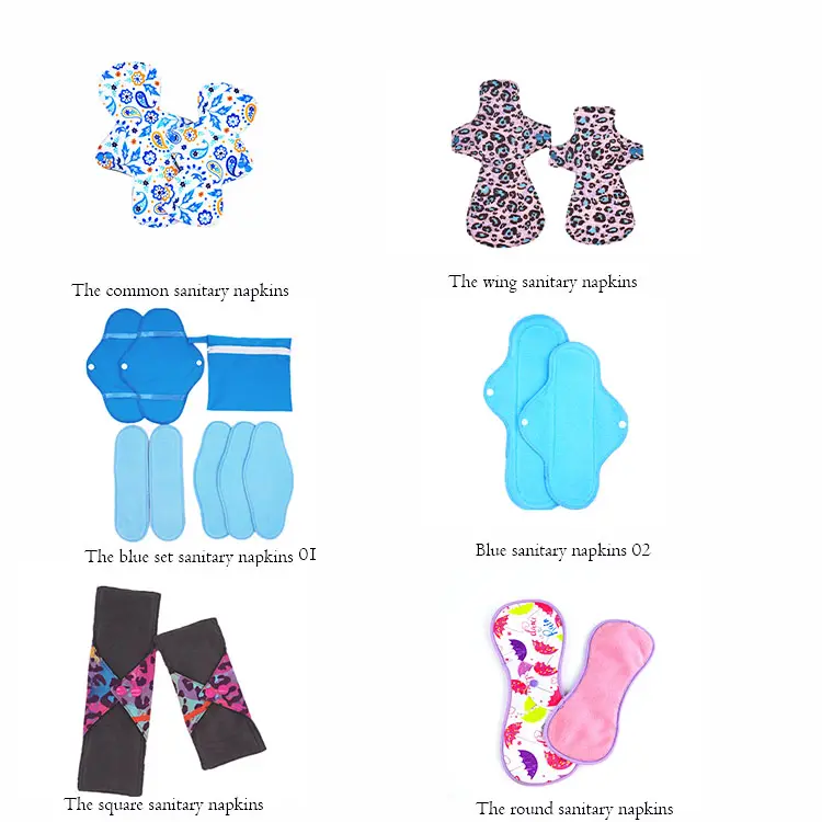 Bluepanda wholesale breathable cloth sanitary pads customized logo removable feminine menstrual sanitary napkin pad