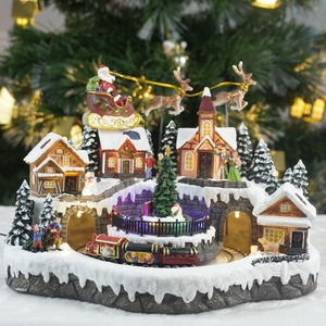 الجملة مورد زينة عيد الميلاد أدى الموسيقية قرية منزل شجرة عيد الميلاد تحول حركة القطار التماثيل عيد الميلاد - Product Image 3