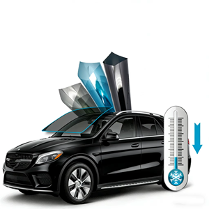 Film de teinte pour fenêtres en céramique nano solaire PET 1,8 mil 15% VLT 1 plis auto-adhésif 58% UV 21% rejet IR échantillon gratuit pour les fenêtres de voiture - Product Image 1