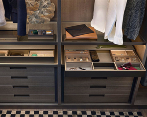 Luxury Italian U-shaped Walk-in Closet <strong>Wardrobe</strong> Modern LED Lighting Custom Bedroom Modular Open Storage <strong>Wardrobe</strong> Cabinet <strong>Unit</strong> - Product Image 3