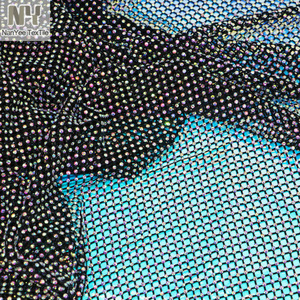 Nanyee Dệt Cao-End Bling Đàn Hồi Lớn Lỗ Lưới Vải Với Pha Lê Thất Bại Trong Vị Trí - Product Image 2