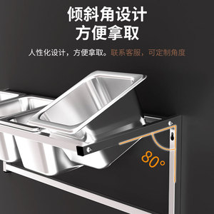 ชั้นวางเครื่องปรุงติดผนังสแตนเลสแบบแถวเดียว ขนาด 1/6 สำหรับร้านชานม - Product Image 3