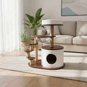 Árbol para Gatos de 7 Niveles con Cápsula Espacial Interactiva y Casa para Gatos, Diseño Atractivo que Reduce <span class=keywords><strong>el</strong></span> Aburrimiento para Gatos de Interior - Product Image 3
