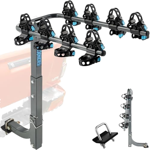 Porte-vélos arrière détachable en acier au carbone personnalisable <span class=keywords><strong>pour</strong></span> voitures/SUV/camions/vélos/remorques – Fixation sur <span class=keywords><strong>attelage</strong></span> <span class=keywords><strong>pour</strong></span> bagages - Product Image 1