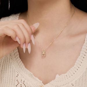 Dylam -A- <b>Initial</b> <b>Necklace</b> Rhodium 14K Gold Plated 925 <b>Silver</b> 5A Zirconia Tiny Letters Monogram Pendant <b>Necklaces</b> for Women - Product Image 3