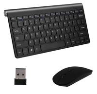 Mini Teclado Inalámbrico Chiclet 2.4G, Combo de Teclado y Ratón Inalámbrico, Mini Teclado con Batería de Larga Duración para PC y Portátil