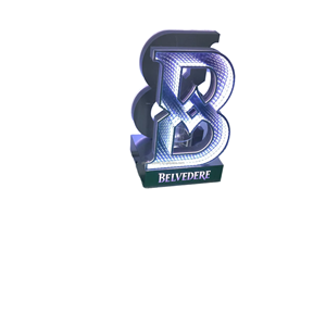 Modern Customized Metal Freestanding Nightclub LED <strong>Vodka</strong> Bottle Service Sign for Presenter Carrier Bar Display Stand - Product Image 1