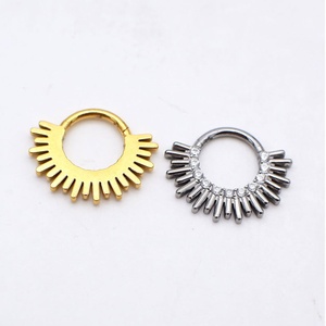 Venta Directa de Fábrica, Modelo <span class=keywords><strong>OUSLY</strong></span> OU20260414-1, Anillo de Nariz de Titanio G23 con Zirconia Electrochapada de 8mm, Joyería Corporal, Piercing Geométrico - Product Image 4