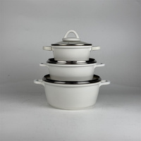 Ensemble de casseroles en aluminium moulé 16-20-24 cm, antiadhésif, avec couvercle, pour la cuisson