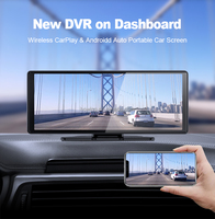 Écran tactile IPS 4K de 9 pouces pour autoradio portable sans fil CarPlay Android Auto, lecteur, émetteur FM, radio FM