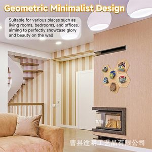 Wooden <b>Wall</b> Mounted Medal Rack Honeycomb <b>Display</b> Stand Natural Wood Color For Medal Collection Storage - Product Image 3