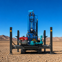 Machine de forage de puits d'eau, profondeur maximale 300m, compresseur d'air diesel, équipement de forage de puits