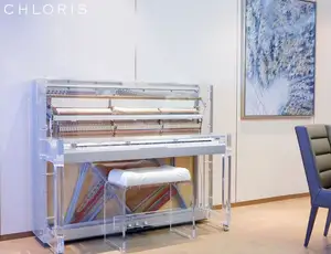子供の電気ピアノ Suppliers-Upright Piano HU-123A Crystal PianoとAcrylic Piano Bench