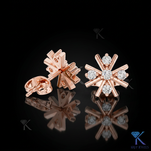 Lab Grown Diamond Starburst <b>Stud</b> Earrings 14K 18K Solid Gold Geometric Cluster Fine Luxury Women's Jewelry Modern Wedding Bridal - Product Image 3