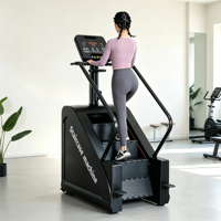Escaladora Comercial de Alta Resistencia, Simulador de Escaleras para Gimnasio, 15 Niveles de Resistencia Ajustables, Máximo 160 kg, Máquina de Ejercicio Cardiovascular
