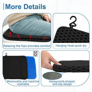 Coussin de siège de douche ergonomique antidérapant en tissu maillé pour personnes âgées, pour baignoire/chaise de douche, soulagement de la pression, amovible - Product Image 4