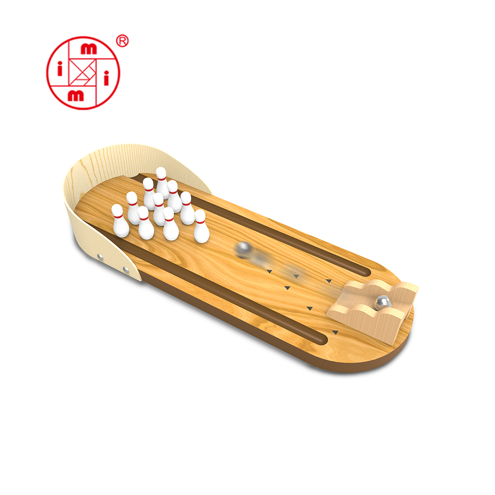 Деревянная настольная мини-игра, настольные игрушки для боулинга, игра для детей