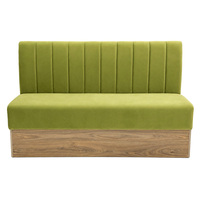 Ensemble de banquettes de restaurant rembourrées, table en bois et chaises en métal pour projet de restaurant, fast-food, café, OEM ODM