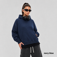 Hoodie Pria Oversize Custom 355 GSM Bahan Polyester Katun Fleece Knit Streetwear Grosir dengan Sampel 7 Hari
