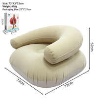 Canapé gonflable d'extérieur en PVC avec accoudoirs, pouf gonflable floqué en forme de U, canapé paresseux gonflable de loisirs