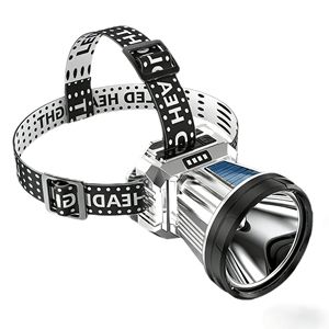 Linterna frontal LED potente de largo alcance, ultrabrillante, recargable, adecuada para pesca nocturna y camping. Lámparas de mesa con luz intermitente. - Product Image 1