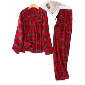 2025 New Design Couple <strong>Unisex</strong> Long-Sleeve <strong>Christmas</strong> <strong>Pajamas</strong> Suits Xmas Grid Outfit with Elastic Waist Closure Home Wear <strong>Pajamas</strong> - Product Image 1