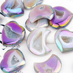 Vendita all'ingrosso di alta qualità Aura di cristallo Druzy scultura di luna artigianato di cristallo vendita calda pasqua natale pietra curativa lucidata - Product Image 2