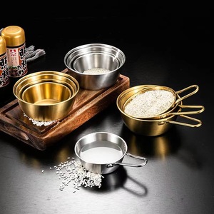 304 Stainless Steel Rice Bowl Set With Handles Dishwasher Safe For Hotel Coffee Tea Camping Korean Cuisine Solid Color - Product Image 2