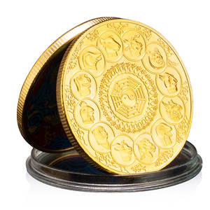 มังกรจีนสิบสองราศีของที่ระลึกชุบทองเงินและของขวัญเหรียญโชคดีเหรียญที่ระลึก - Product Image 2