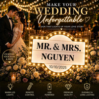 Panneau lumineux LED personnalisé pour mariage, panneau d'entrée de réception de mariage, décoration de mariage pour service de bouteilles, panneau lumineux pour fête nuptiale