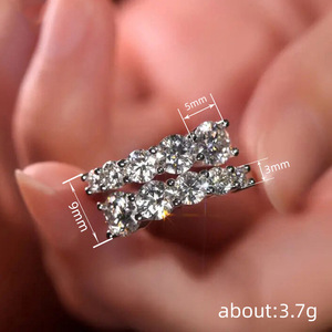 Anelli Eternity T0914 in Argento 925 con Diamanti Taglio Brillante Rotondo, Montatura a Griffe, Gioielli Raffinati Unisex per Fidanzamento - Product Image 5