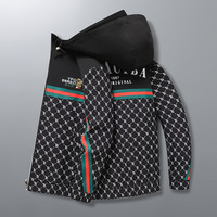 Blousons Zippés Matelassés Grande Taille Printemps Homme, Haut de Gamme Luxe Sportif Décontracté, Extérieur Personnalisé Coupe-Vent Imperméable en Laine Peignée