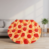 Couverture en flanelle super douce tricotée, portable, motif quatre burritos tortillas pizza, taille adulte