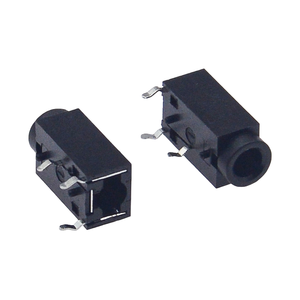 PJ-312 Conector de Audio de 3.5mm, Montaje Pasante de 3 Pines en Ángulo Recto, Conector Hembra con Carcasa de Plástico - Product Image 3